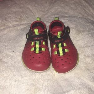 Red and black shoes